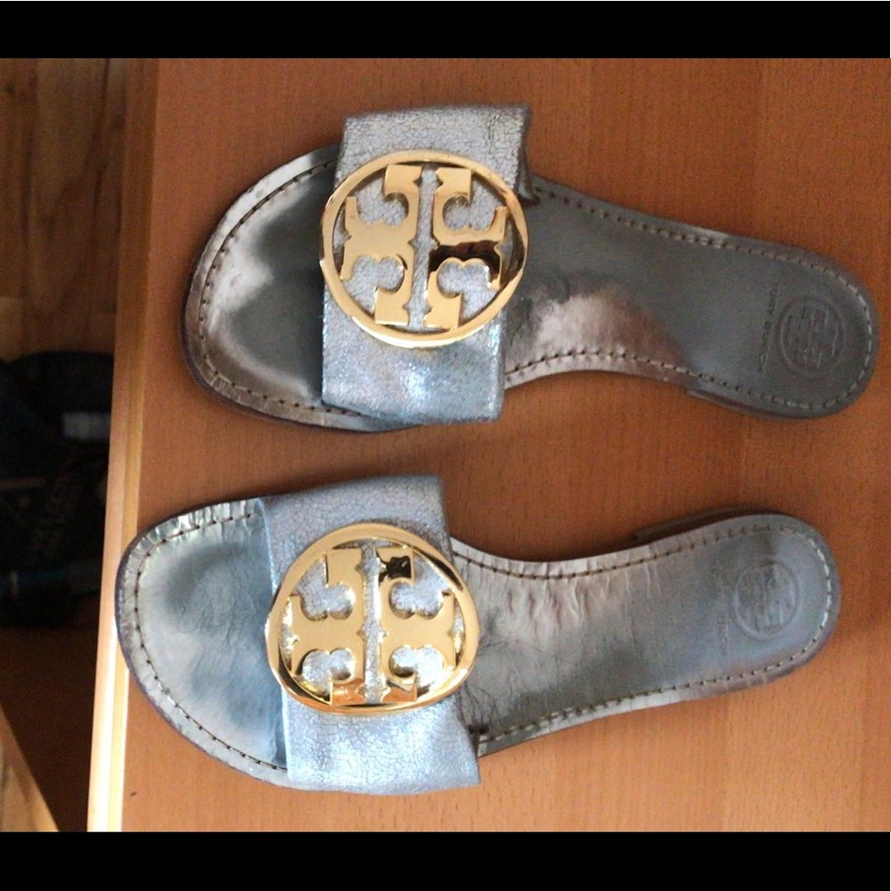 Tory Burch silver sandals size 9.5